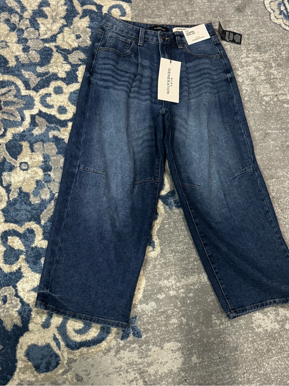BCBG Dark Blue Wide-Leg Jeans